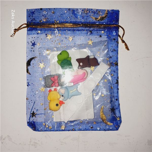 Lot of Adorable Miniature Vinyl Phone Buddies w/ Applicable Stickers (resuable)