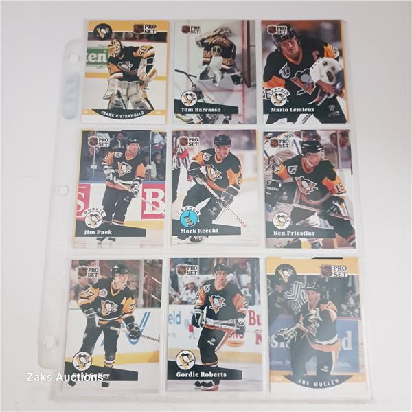 Sheet of NHL Penguins Hockey Cards