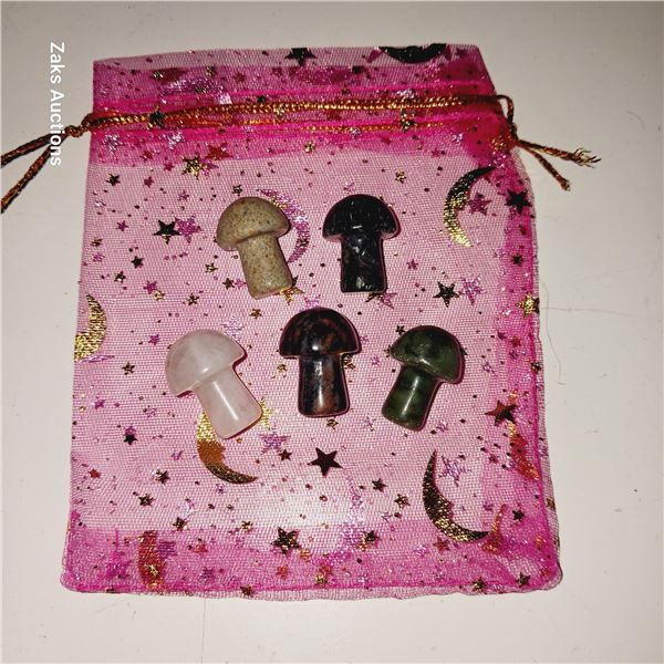 Lot of 5 Mushroom Gemstones