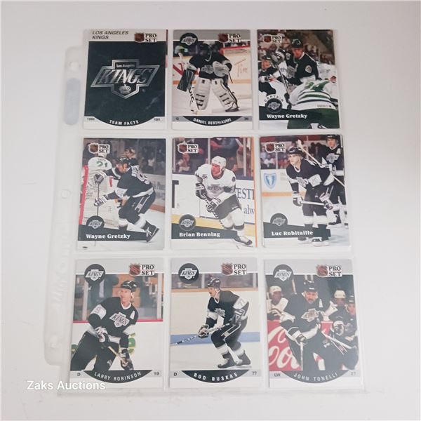 Sheet of NHL Los Angelos Kings Hockey Cards