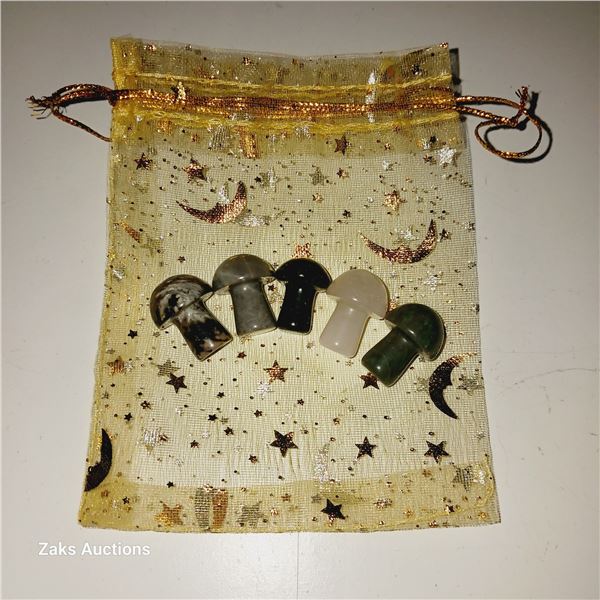 Lot of 5 Mushroom Gemstones