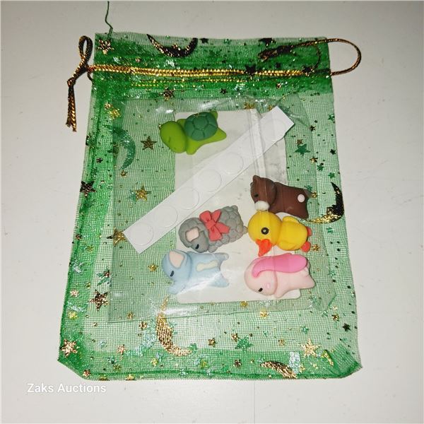 Lot of Adorable Miniature Vinyl Phone Buddies w/ Applicable Stickers (resuable)