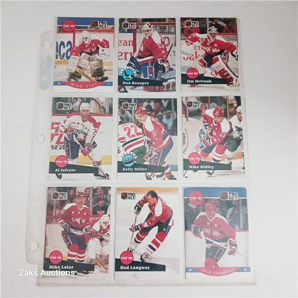 Sheet of NHL Hockey Cards