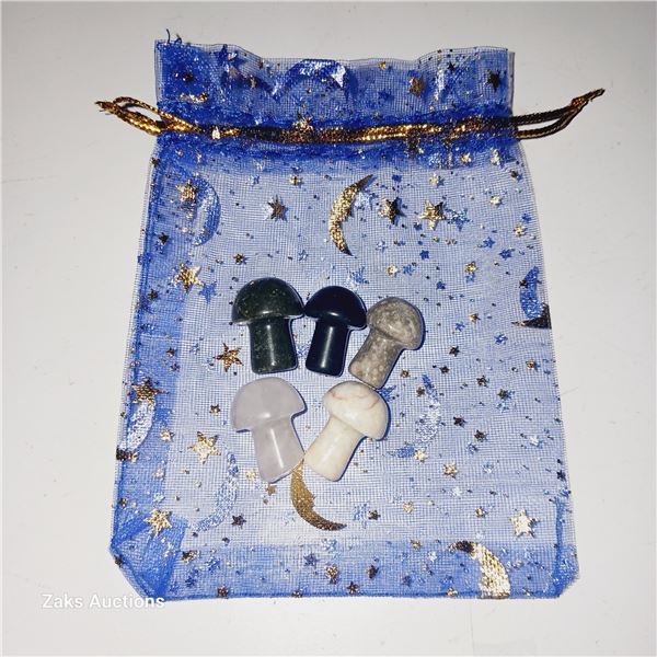 Lot of 5 Mushroom Gemstones