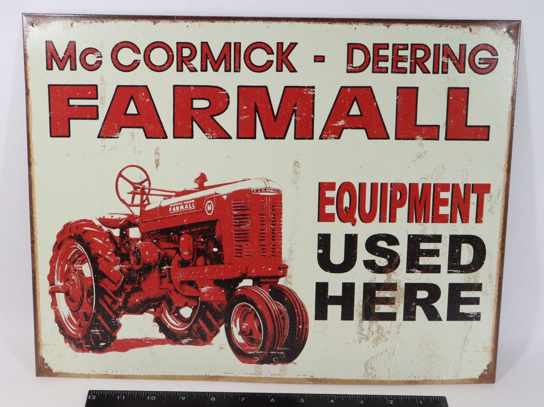 MCCORMICK DEERING FARMALL EQUIPMENT METAL SIGN