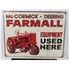 Image 1 : MCCORMICK DEERING FARMALL EQUIPMENT METAL SIGN