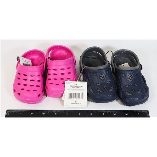 TWO KIDS CROCKS LIKE SHOES (ATHLETIC WORKS BRAND)