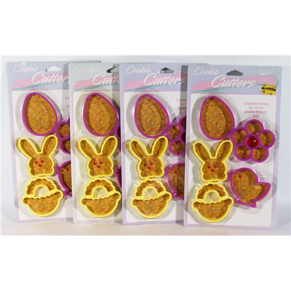 LOT OF 4 EASTER THEMED COOKIE CUTTERS