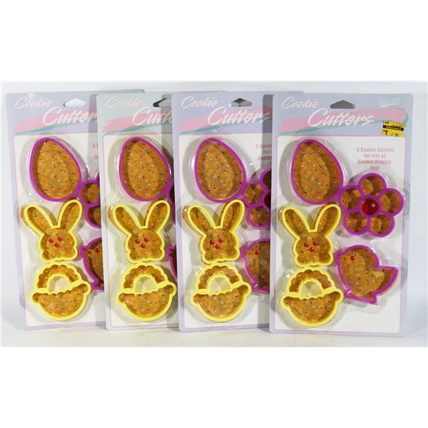LOT OF 4 EASTER THEMED COOKIE CUTTERS