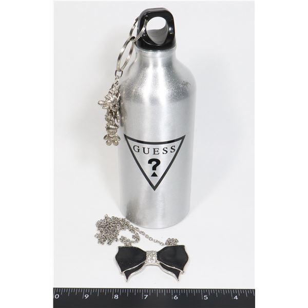 GUESS WATER BOTTLE WITH CHARMS AND RHINESTONE