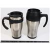 Image 1 : 2 STAINLESS STEEL TRAVEL MUGS WITH HANDLES