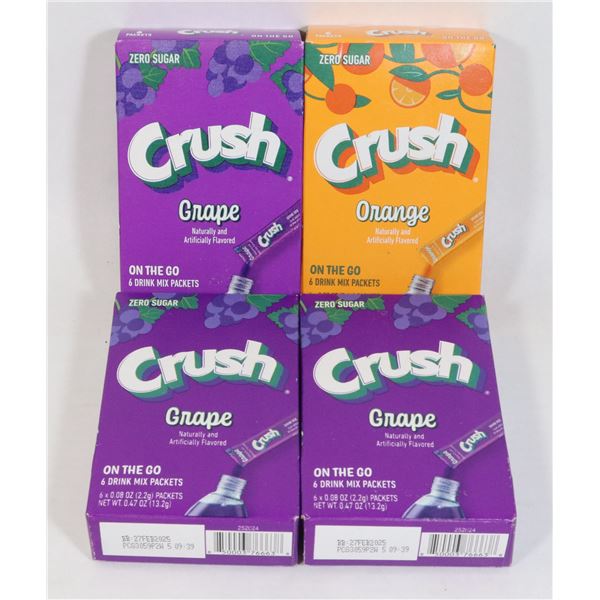UNOPENED CRUSH GRAPE AND ORANGE ZERO SUGAR DRINK