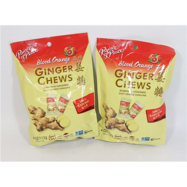 TWO GINGER CHEWS, TWO BLOOD ORANGE