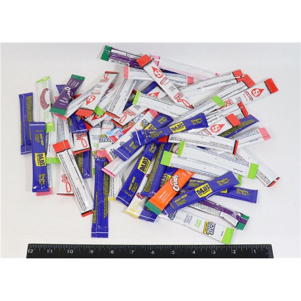 56 UNOPENED SINGLE DRINK MIX PACKETS ALL ZERO