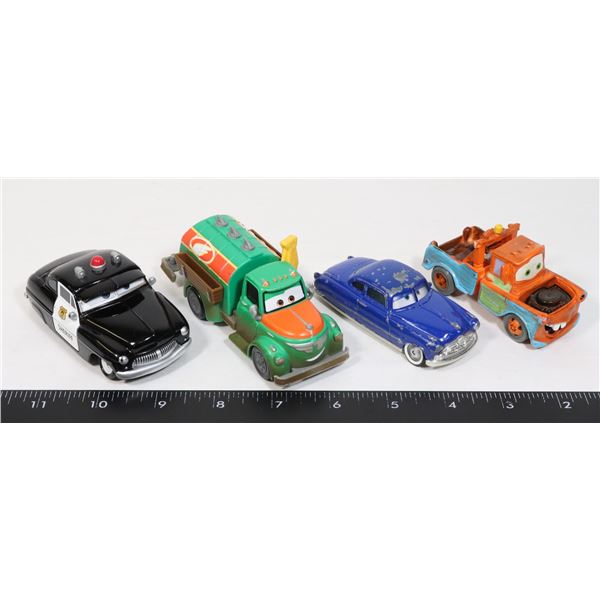 3 "DISNEY/PIXAR" CARS + 1 "MATEL" GAS TRUCK