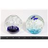 Image 1 : TWO DECORATIVE GLASS PAPERWEIGHTS, ONE GLOWS IN