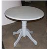 Image 1 : ROUND TOP WOOD TABLE, BASE HAS BEEN PAINTED