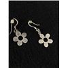 Image 2 : Nice Pair Of Vintage Sterling Silver Flower Dangle Earrings. Marked 925