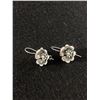 Image 1 : Very Nice Pair Of Vintage Sterling Silver "Rose" Dangle Earrings Marked 925