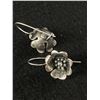 Image 2 : Very Nice Pair Of Vintage Sterling Silver "Rose" Dangle Earrings Marked 925