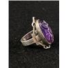 Image 2 : Beautiful Vintage Sterling Silver & Amethyst Ring Marked Sterling