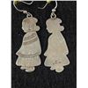 Image 2 : Interesting Pair Of Sterling Silver Asian Lady Dangle Earrings Marked 925   7.51 grams