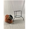 Image 2 : Cool Leather Covered Pottery Pot w/Painted Roadrunner w/Cactus Design - 6" Tall