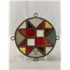 Image 2 : Interesting Vintage 1988 Signed Leaded Glass Hanger - 6.5"