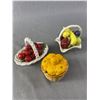 Image 1 : Vintage Lanzarin Italy Cherry Basket, Mixed Fruit Basket & Jam Pot