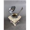 Image 2 : Pretty Gold Chintz Condiment Set and Mustard Pot w/Spoon by Midwinter Burslem