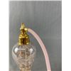Image 3 : Beautiful Vintage Opalescent Blown Glass Atomizer Perfume Bottle - 7.5" Tall