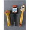 Image 1 : 3 Vintage Bar Tap Pulls - Rickards Cardigan, Sleeman Honey Brown and Great Divide Brewing