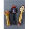 Image 2 : 3 Vintage Bar Tap Pulls - Rickards Cardigan, Sleeman Honey Brown and Great Divide Brewing