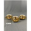 Image 3 : Vintage 13.25" Diam Glass Serving Plate & 3 Matching Gold "L.Parbus" Bavaria Germany Teacups w/ Sauc