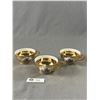 Image 4 : Vintage 13.25" Diam Glass Serving Plate & 3 Matching Gold "L.Parbus" Bavaria Germany Teacups w/ Sauc