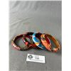 Image 1 : 4 Hand Painted  & Signed West  Coast First Nations Wood Bangle Bracelets