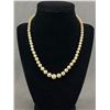 Image 1 : Vintage 16" Graduated & Knotted Pearl ? Necklace w/ Fish Hook Clasp Marked Sterlilng S