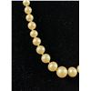 Image 2 : Vintage 16" Graduated & Knotted Pearl ? Necklace w/ Fish Hook Clasp Marked Sterlilng S