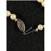 Image 4 : Vintage 16" Graduated & Knotted Pearl ? Necklace w/ Fish Hook Clasp Marked Sterlilng S