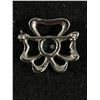 Image 2 : Pretty Vintage 1" Blue Stone Brooch Marked NG SILVER