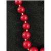 Image 2 : Lovely Vintage 30" Graduated Red Beads Necklace w/White Spacers.