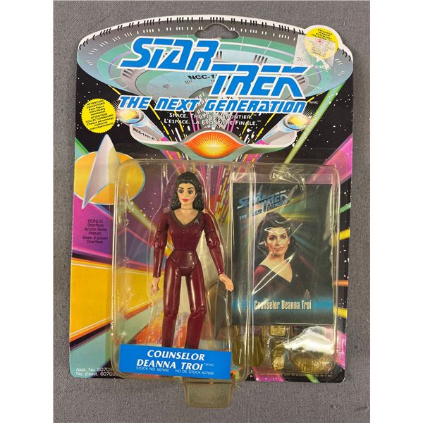 1993 Playmates  Star Trek The Next Generation  Counselor Deanna Troi Action Figure w/ Skybox Card & 