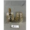 Image 1 : 2 Vintage Dominion Glass Insulators, 1 w/ Wood Pole