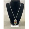 Image 2 : Lovely Vintage Owl w/ Borealis Rhinestones Eyes Pendant Necklaces