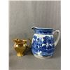 Image 4 : Vintage Ceramics - 6 Asian Egg Cups, Made In Japan 5.5"H Blue/White Jug, English "Golden Age" Creame