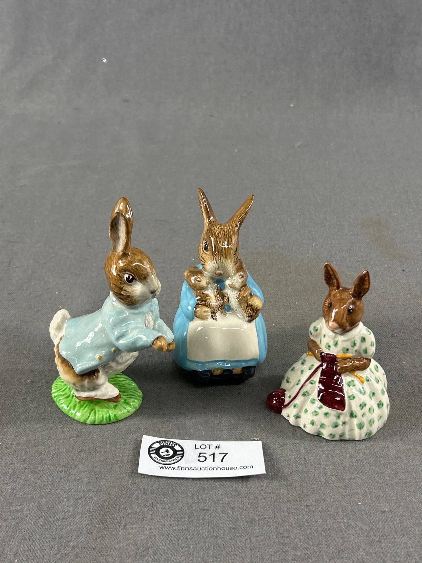 Beswick Rabbit 296 Lot of 2 Vintage Beswick Peter Rabbit Figurines & A Royal Doulton ...