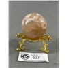 Image 2 : Very Nice 2" Flower Agate Sphere Plus a Lepodorite Stone