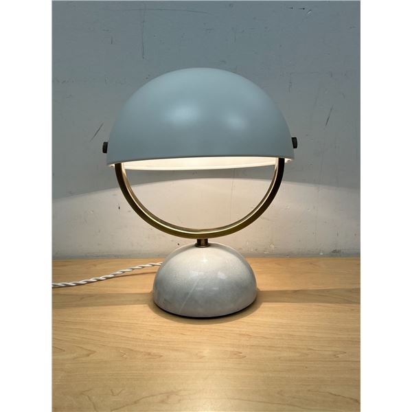 Marble / Brass Table Lamp with Metal Shade - Works 13"T 10"W