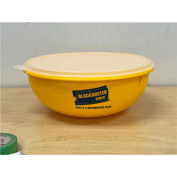 Tupperware Blockbuster Video Bowl with Lid - Large bowl 13"W 5"T