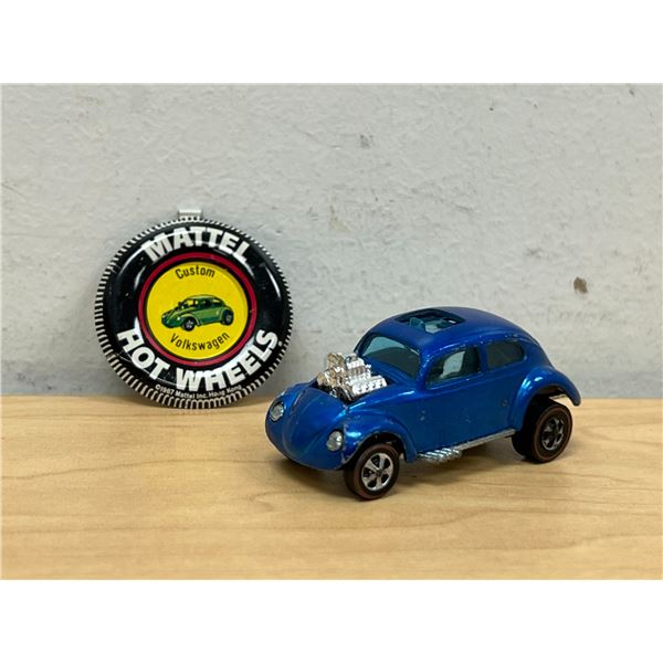 Hot Wheels Redlines Custom Volkswagen & Metal Button 1967 Mattel Inc. (see all photos)